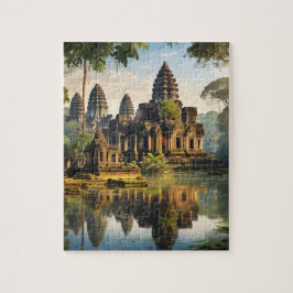 Puzzle Angkor Wat, antiguo templo jemer