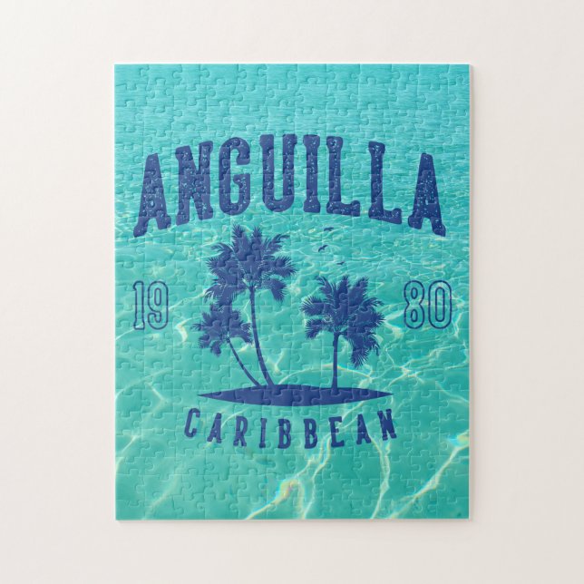 Puzzle Anguilla Palma del Caribe 1980 (Vertical)