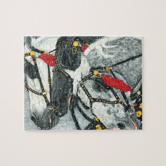 Puzzle Anillo de Belces de trineo - equipo del caballo de (Horizontal)