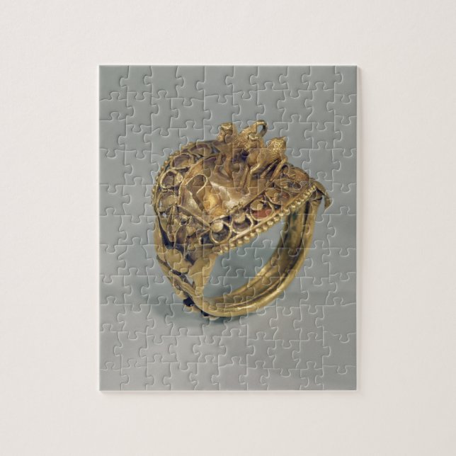 Puzzle Anillo del caballo (oro y cornalina) (Vertical)