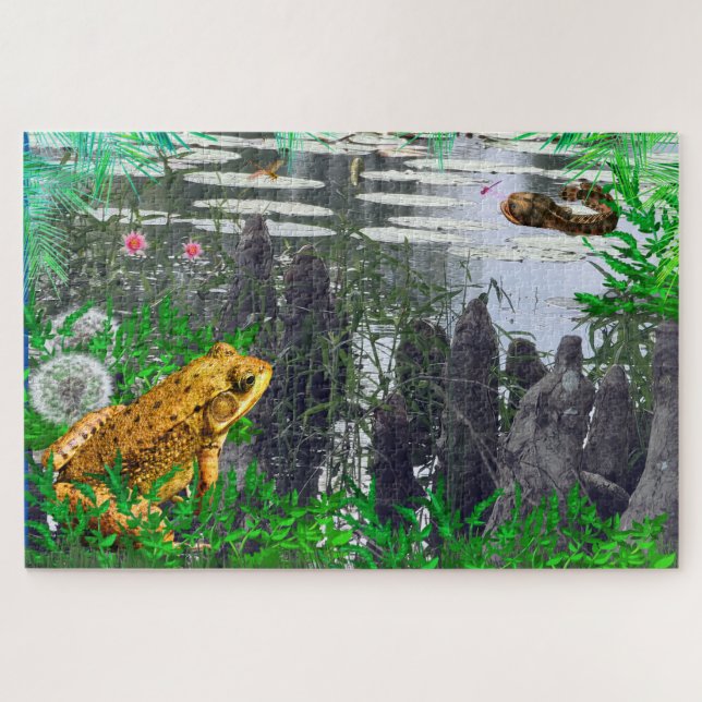 Puzzle Animal de rana de ciénaga (Horizontal)