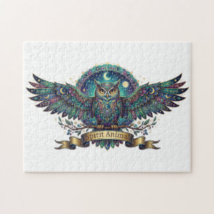 Puzzle Animal Espiritual Búho Arte Nouveau Celestial