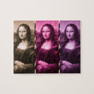 Puzzle Animal Mona Lisa Imprimir Chocolate Púrpura Rosa
