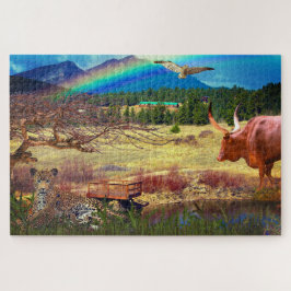 Puzzle Animal pacífico de Leopard Waterhole