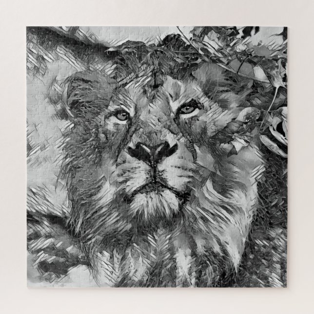 Puzzle AnimalArtBW_Lion_003 (Vertical)