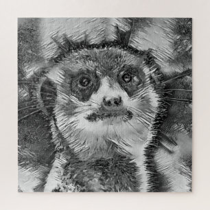 Puzzle AnimalArtBW_Meerkat_008