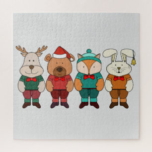 Puzzle Animales adorables listos para el invierno