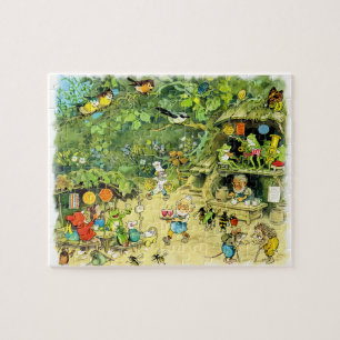 Puzzle Animales antropomórficos del bosque en una fiesta