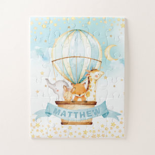 Puzzle Animales con globos de aire caliente personalizado