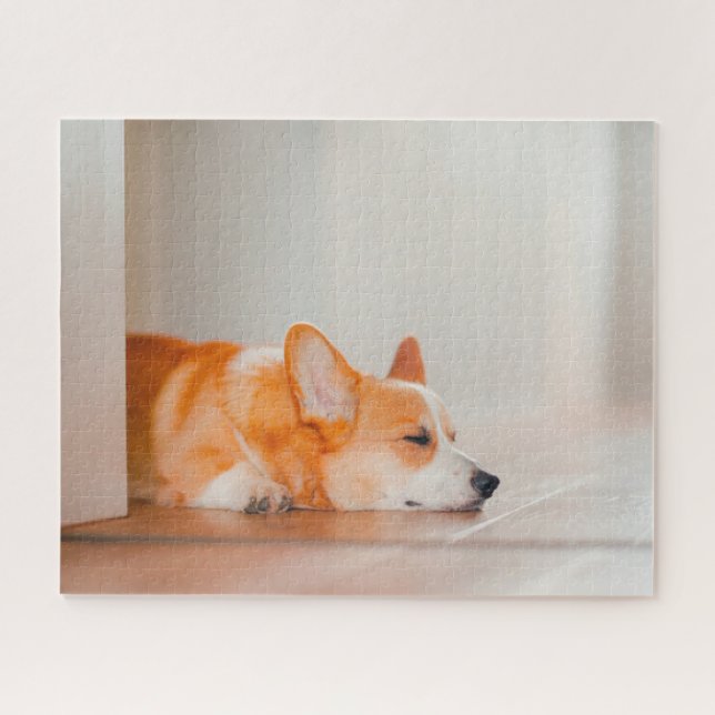 Puzzle Animales de bebé más afectados | Corgi Sleeping (Horizontal)