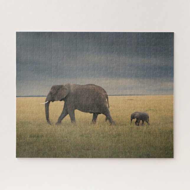 Puzzle Animales de bebé más afectados | Familia Elefante  (Horizontal)
