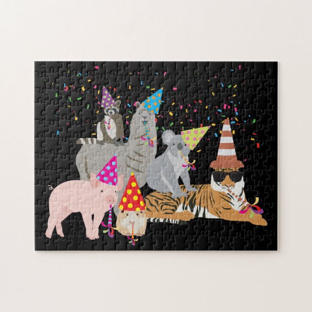 Puzzle Animales de fiesta - Animales aburridos que tienen (Horizontal)