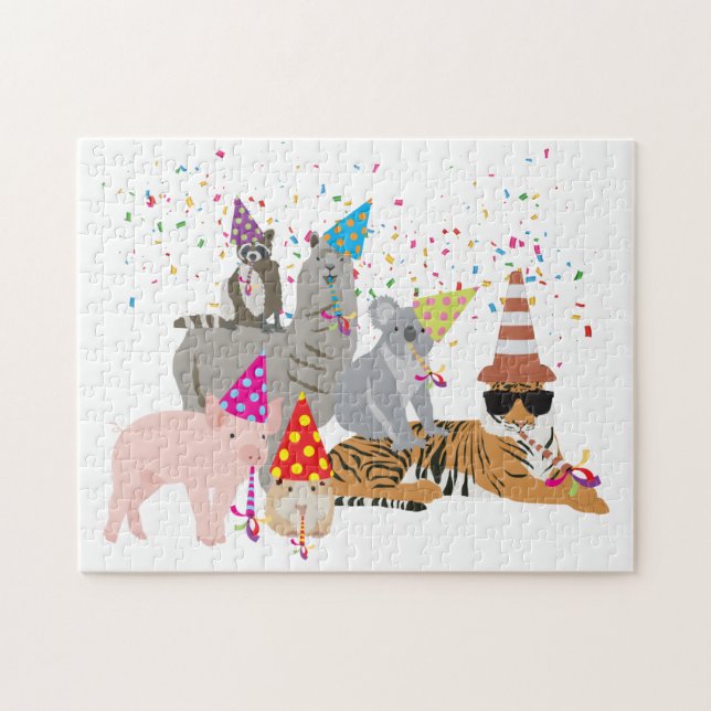 Puzzle Animales de fiesta - Animales aburridos que tienen (Horizontal)
