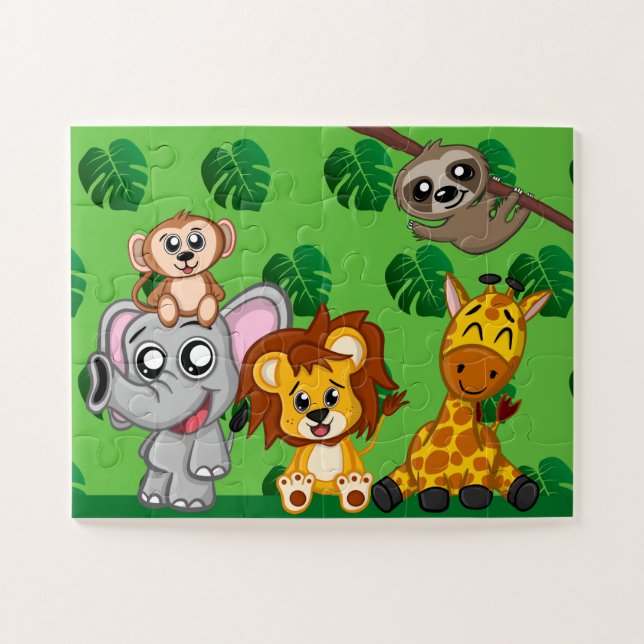 Puzzle Animales de la selva fina Personalizado niños Safa (Horizontal)