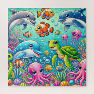 Puzzle Animales de la Vida Marina Submarina para Niños