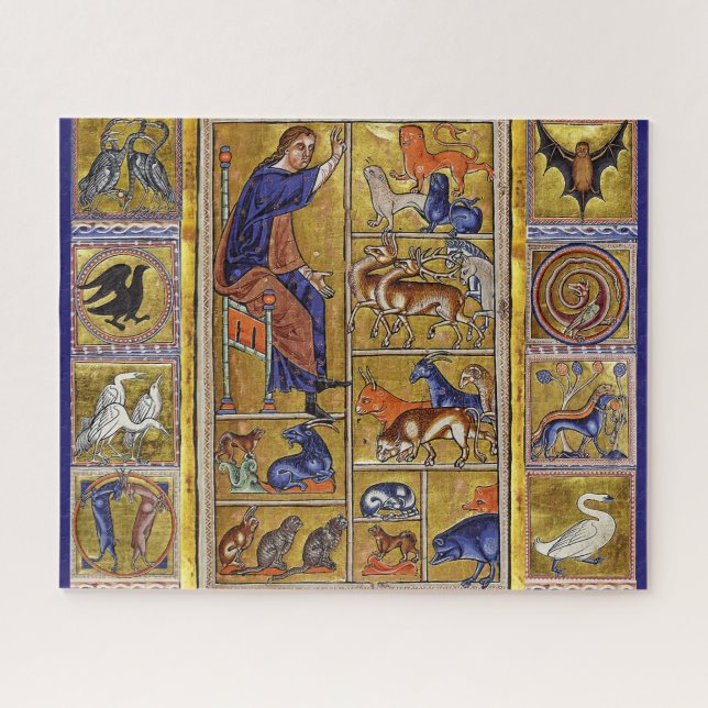 PUZZLE ANIMALES DE NOMBRAMIENTO DE ADAM, BESTIARIO MEDIEV (Horizontal)