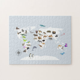 Puzzle Animales del Mapa Mundial de Niños