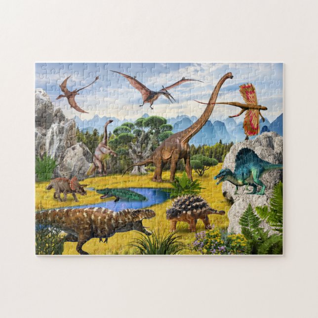 Puzzle Animales del Parque Jurásico de Dinosaurio (Horizontal)