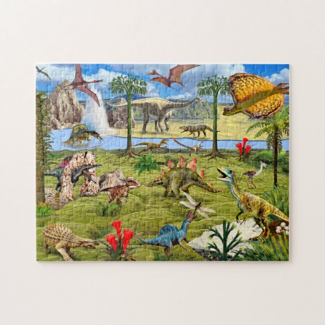Puzzle Animales del Parque Jurásico de Dinosaurio (Horizontal)