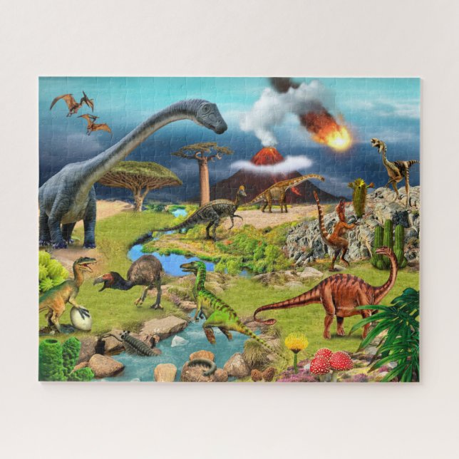 Puzzle Animales del Parque Jurásico de Dinosaurio prehist (Horizontal)