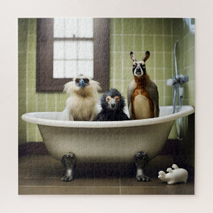 Puzzle Animales divertidos en el baño