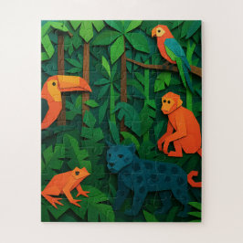Puzzle Animales doblados del bosque – Vida silvestre de l
