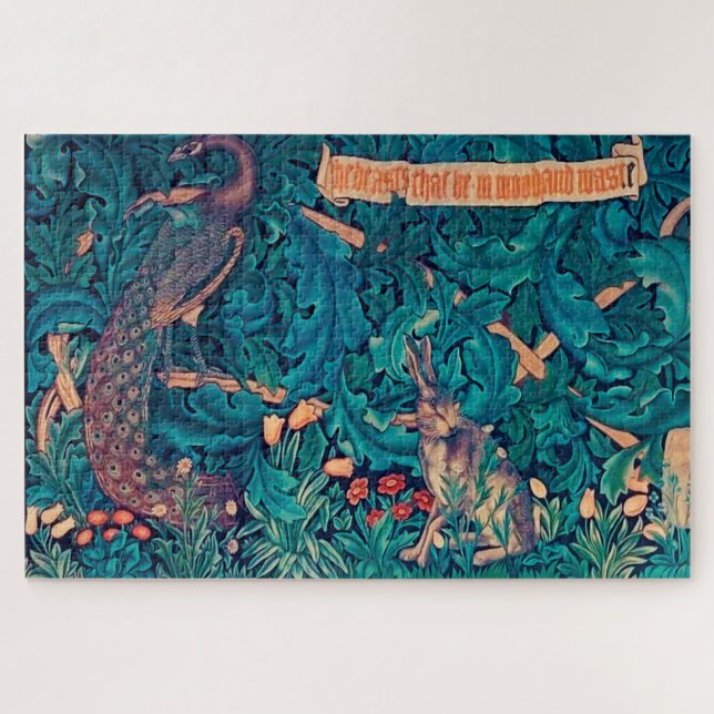 Puzzle Animales en el bosque, William Morris (Horizontal)