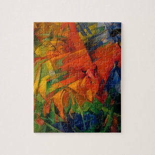 Puzzle Animales en un paisaje por Franz Marc