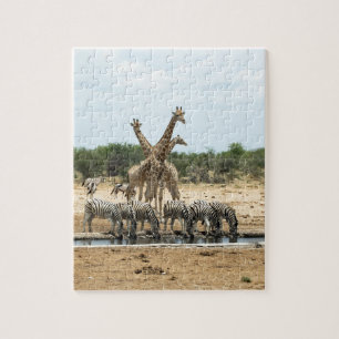 Puzzle Animales en un waterhole