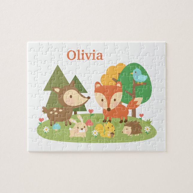 Puzzle Animales forestales de bosques personalizados para (Horizontal)