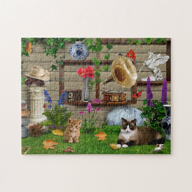 Puzzle animales gatos mascota niños chica (Horizontal)