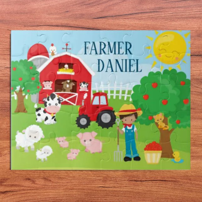 Puzzle Animales, granjeros y tractores de Personalizado C (Subido por el creador)