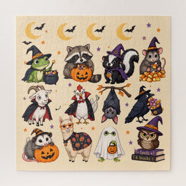 PUZZLE Animales lindos de Halloween (Vertical)
