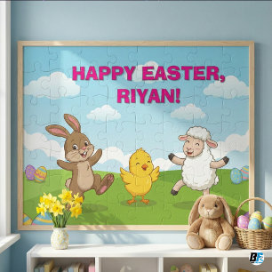 Puzzle Animales Personalizados Bailando Feliz Pascua para