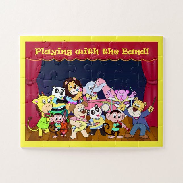 Puzzle Animales personalizados en la banda (Horizontal)