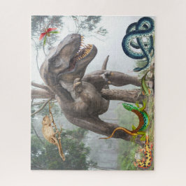 Puzzle Animales prehistóricos de dinosaurios asustan surr