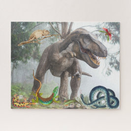 Puzzle Animales prehistóricos de dinosaurios asustan surr