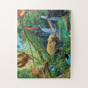 Puzzle Animales que viven juntos tiran almohada