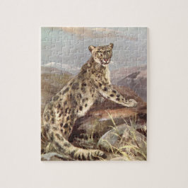 Puzzle Animales Salvajes Antiguos, Leopardo de las Nieves