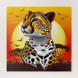 Puzzle Animales salvajes de la costa africana Cheetah