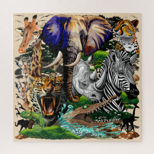 Puzzle Animales salvajes de sabana africanos