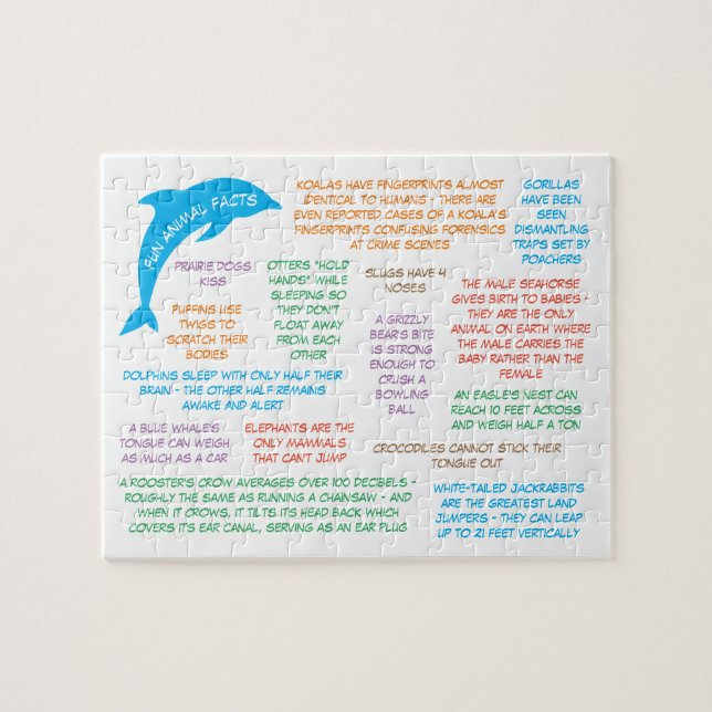 Puzzle Animales salvajes Diversión Hechos Adultos y Niños (Horizontal)