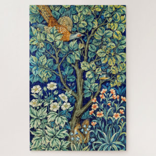 Puzzle Animales y flores, bosque, William Morris