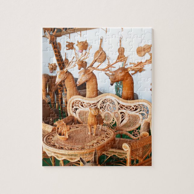 Puzzle Animales y muebles de mimbre (Vertical)