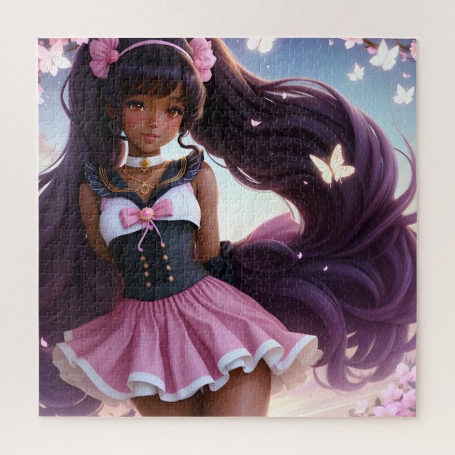 Puzzle Anime Black Female Character Animecore (Vertical)