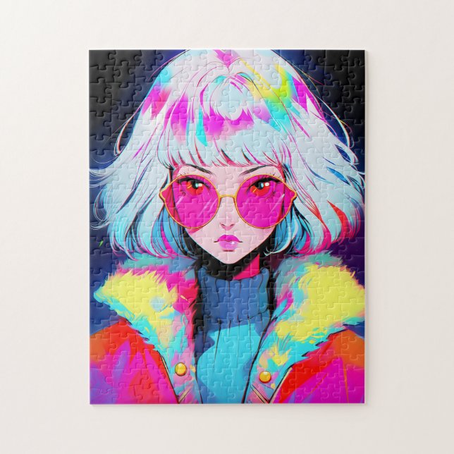 Puzzle Anime Chica Arte Colorido Moderno (Vertical)