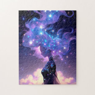 Puzzle Anime Chica Hecho De Estrellas