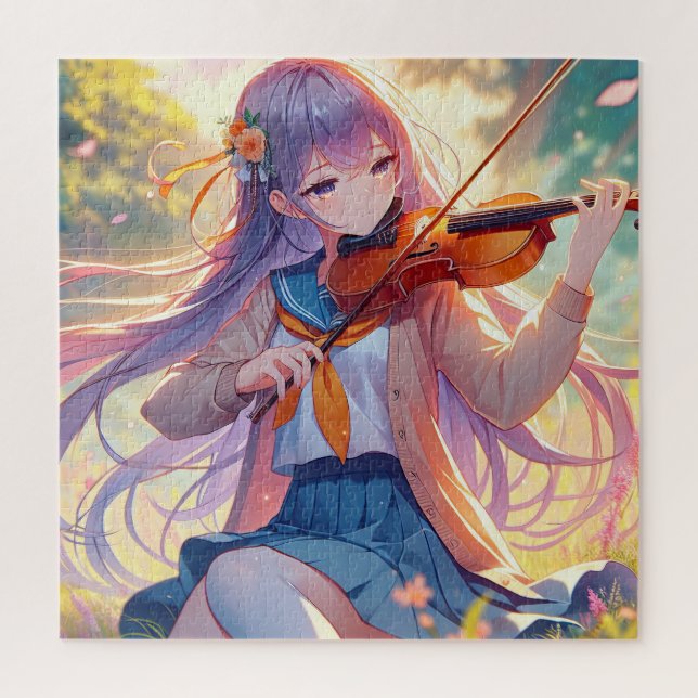 Puzzle Anime Chica jugando al violín (Vertical)