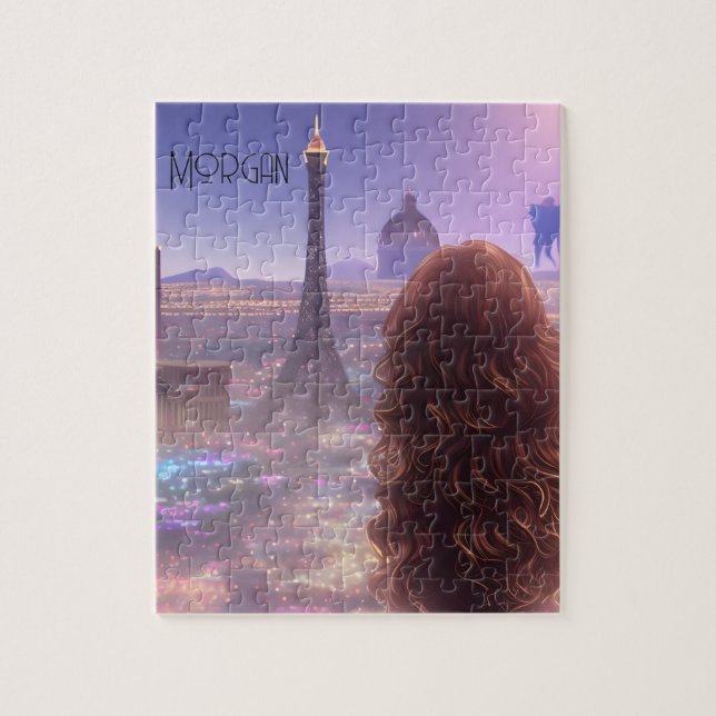 Puzzle Anime City Chica Day Dreaming con Vistas al Skylin (Vertical)