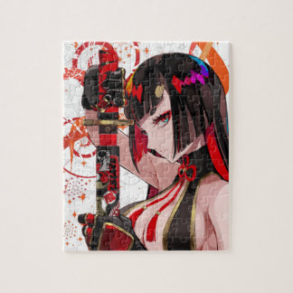 Puzzle Anime girl Samurai
